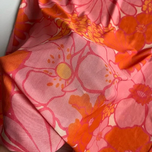 mock neck long sleeve mumu dress pink vintage Vintage Mumu